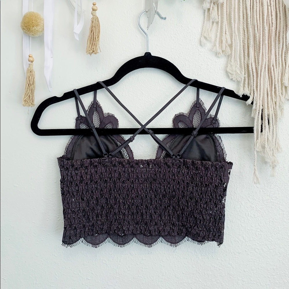 Charcoal Double Strap Lace Bralette - Picture 2 of 3
